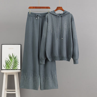 High neck sweater loose suit way