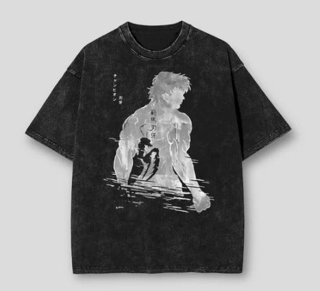 Anime cartoon wash distressed men