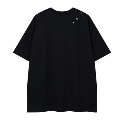 Embroidery Short Sleeve T-Shirt Men
