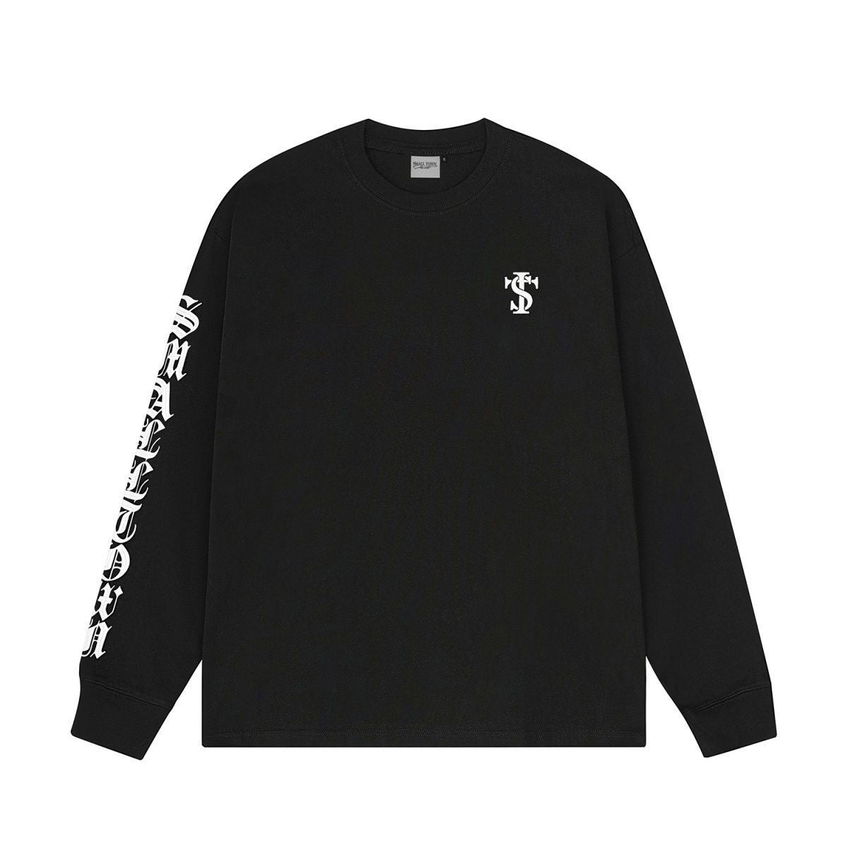 White Letter Oversized Long Sleeve T-Shirt for Men and Women