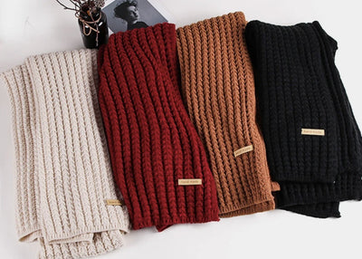 Autumn and winter neck scarf shawl, warm solid color