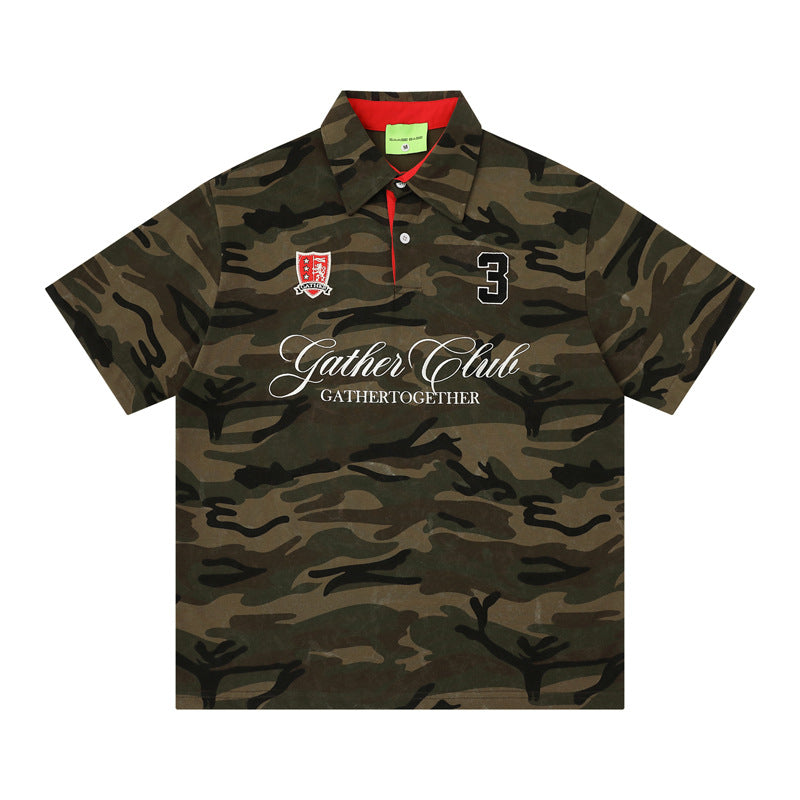 Camouflage Short Sleeve Polo Shirt for Men