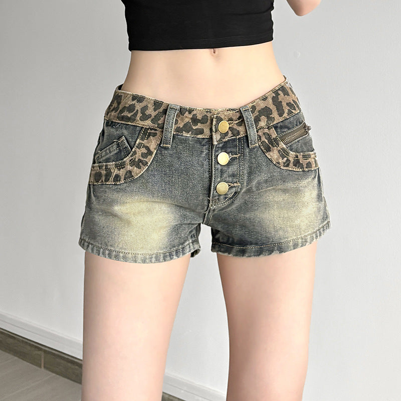 Low Waist Denim Shorts for Women Spicy Slimming Button Ultra Short Hot Pants Trendy