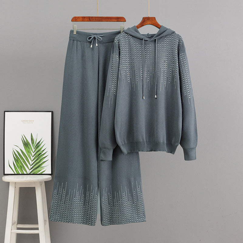 High neck sweater loose suit way