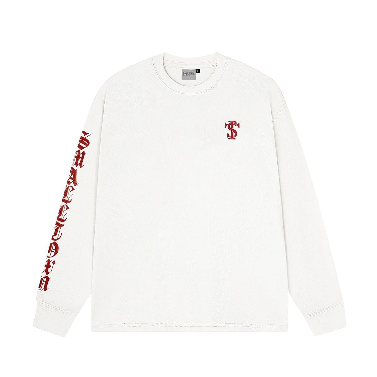 White Letter Oversized Long Sleeve T-Shirt for Men and Women