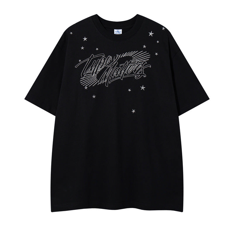 Embroidery Short Sleeve T-Shirt Men
