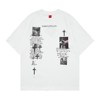 Washed and worn short sleeved T-shirt for men