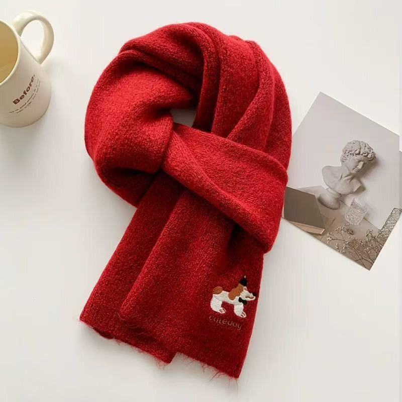 Autumn and winter neck scarf shawl, warm solid color