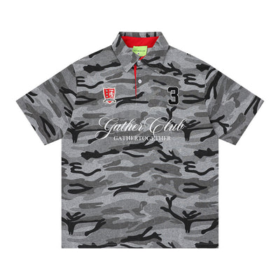 Camouflage Short Sleeve Polo Shirt for Men