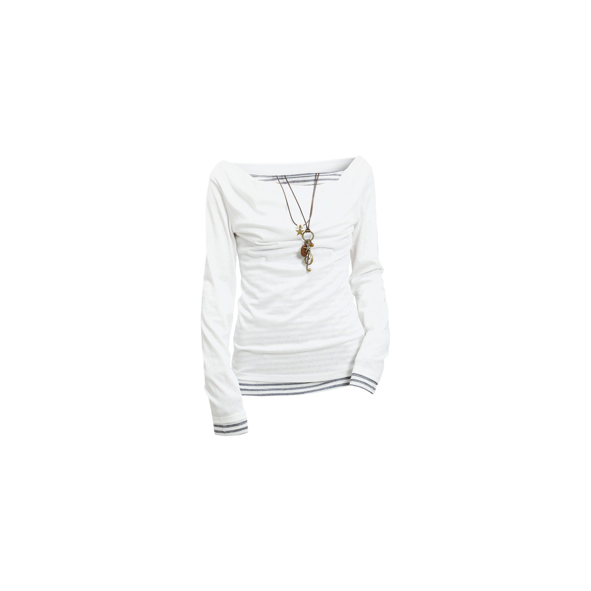 Splicing fake two long sleeved tops T-shirt for women