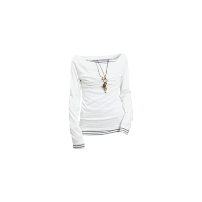Splicing fake two long sleeved tops T-shirt for women
