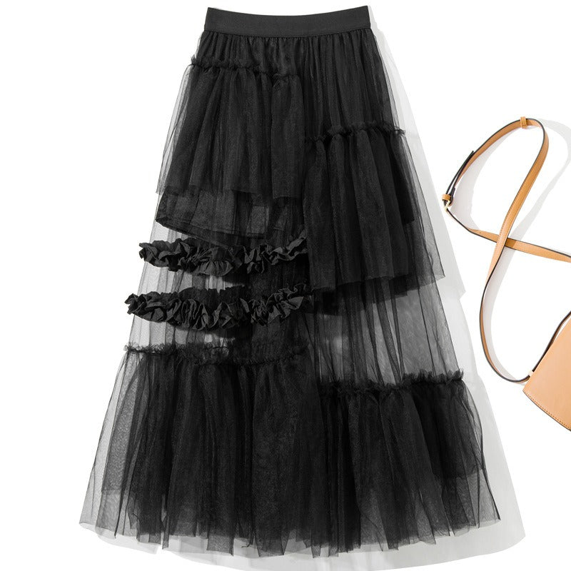 Women's Splicing Trouser Skirt Irregular Skirt