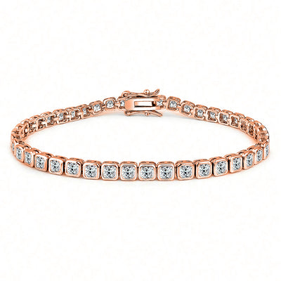 New 3mm Square Zircon Bracelet for Men and Women, Elegant Jewelry with Full Diamond Ice Sugar Design