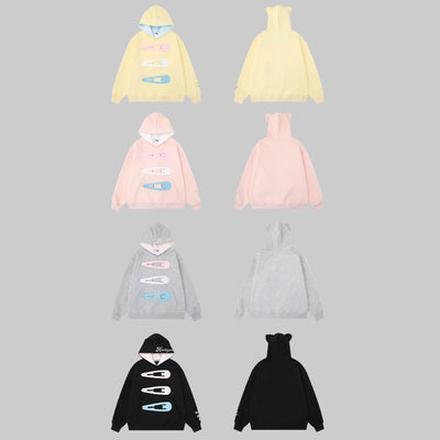 Colorful hair clip hoodie women