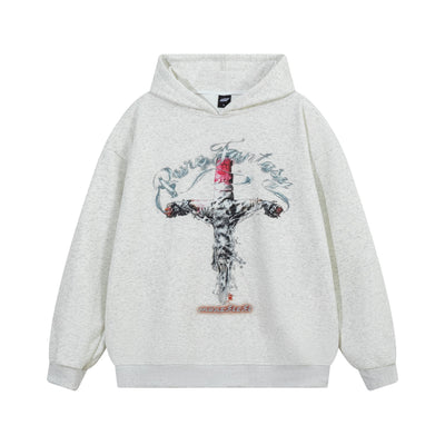 Cross shaped letter hoodie