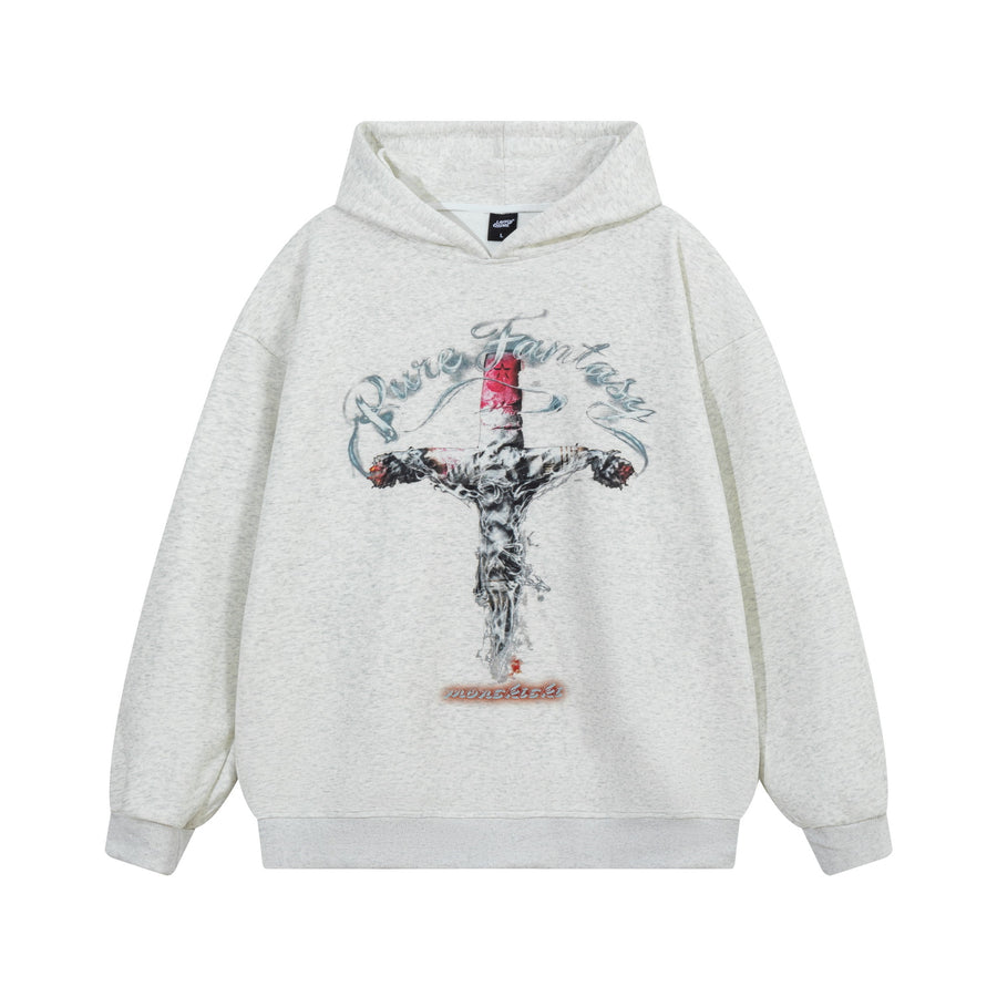 Cross shaped letter hoodie