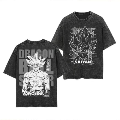 Anime Vintage Washed T-Shirt Oversized Streetwear Tee