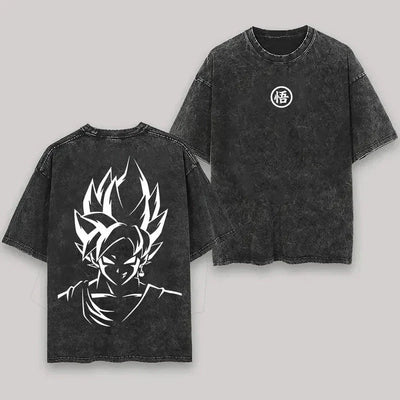 Anime Vintage Washed T-Shirt Oversized Streetwear Tee